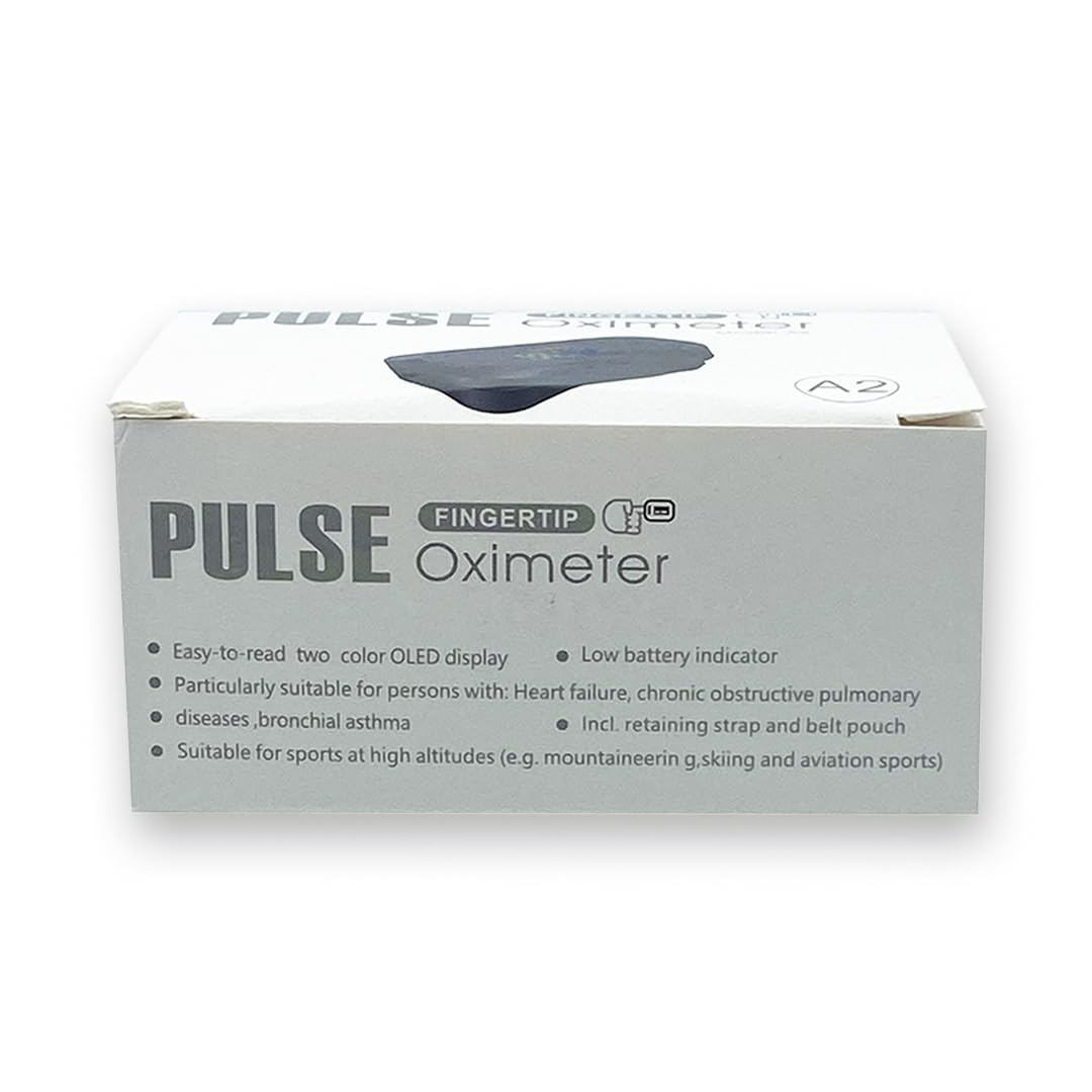 Oxímetro de Pulso DOSEOFHEALTH Negro con Pantalla LED bidireccional portátil