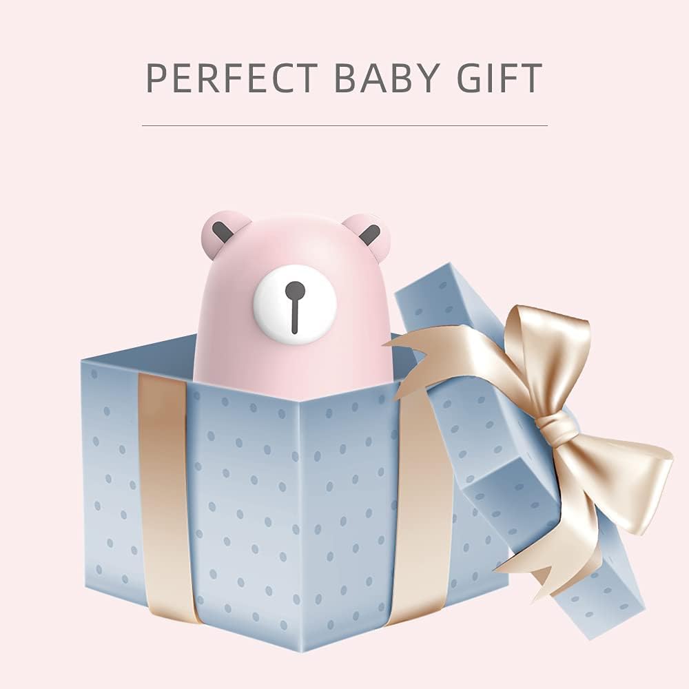 PaPaBear|6 en 1 cortauñas para bebé con bonito estuche, kit de cortaúñas para bebé manicura y pedicura, regalo para recién nacidos y niños (oso amarillo)