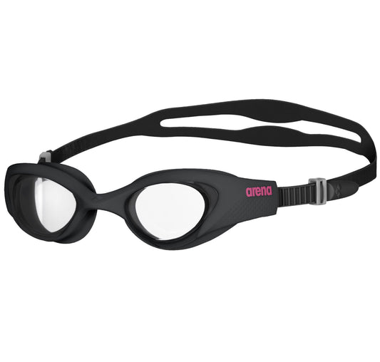 ARENA The One - anteojos de natación para Mujer, Ajuste hermético, a Prueba de órbitas, Lentes antivaho, policarbonato antiespejo, Transparente/Negro/Negro