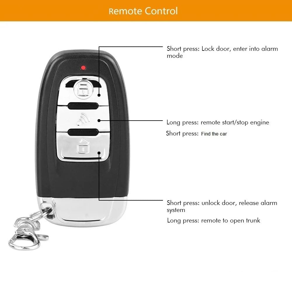 Sistema de Alarma Antirrobo Qmcandy con Control Remoto Bluetooth y Arranque con Botón para Automóvil
