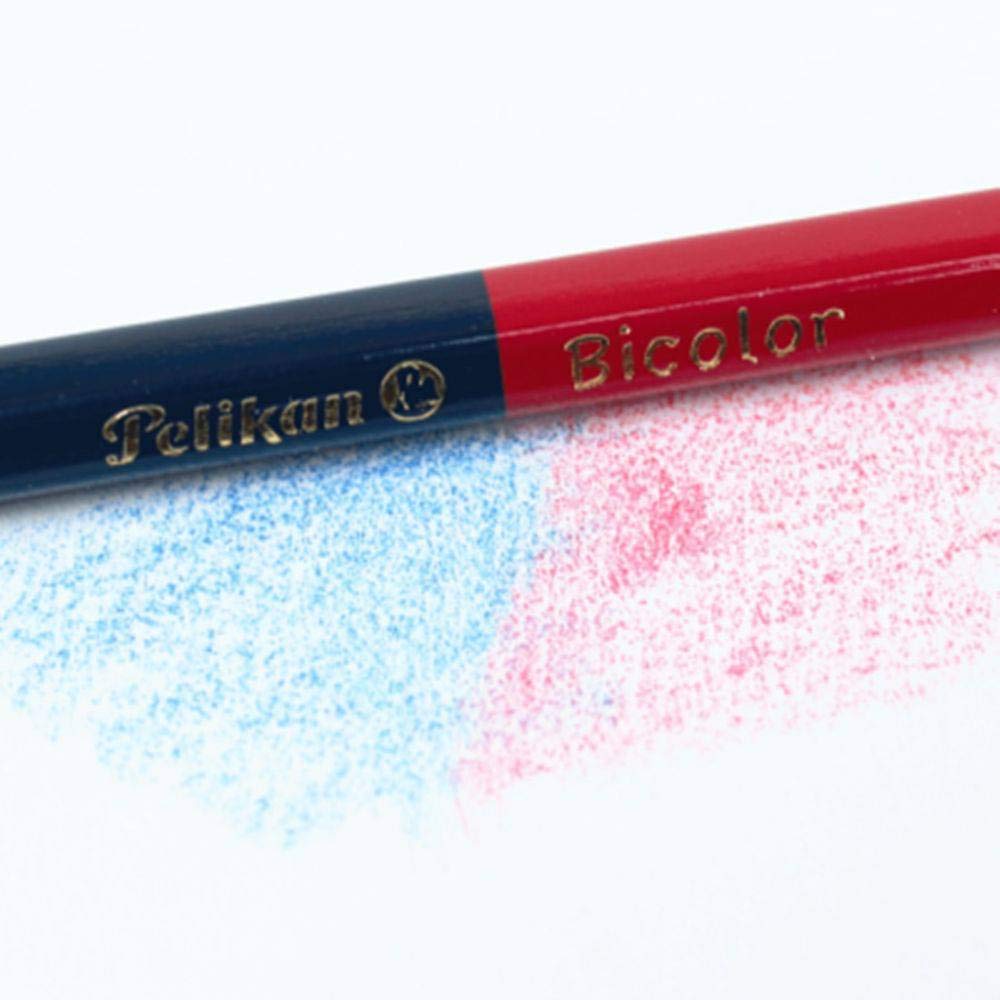 Lápiz bicolor hexagonal 10 piezas Pelikan, colores rojo carmín y azul oscuro