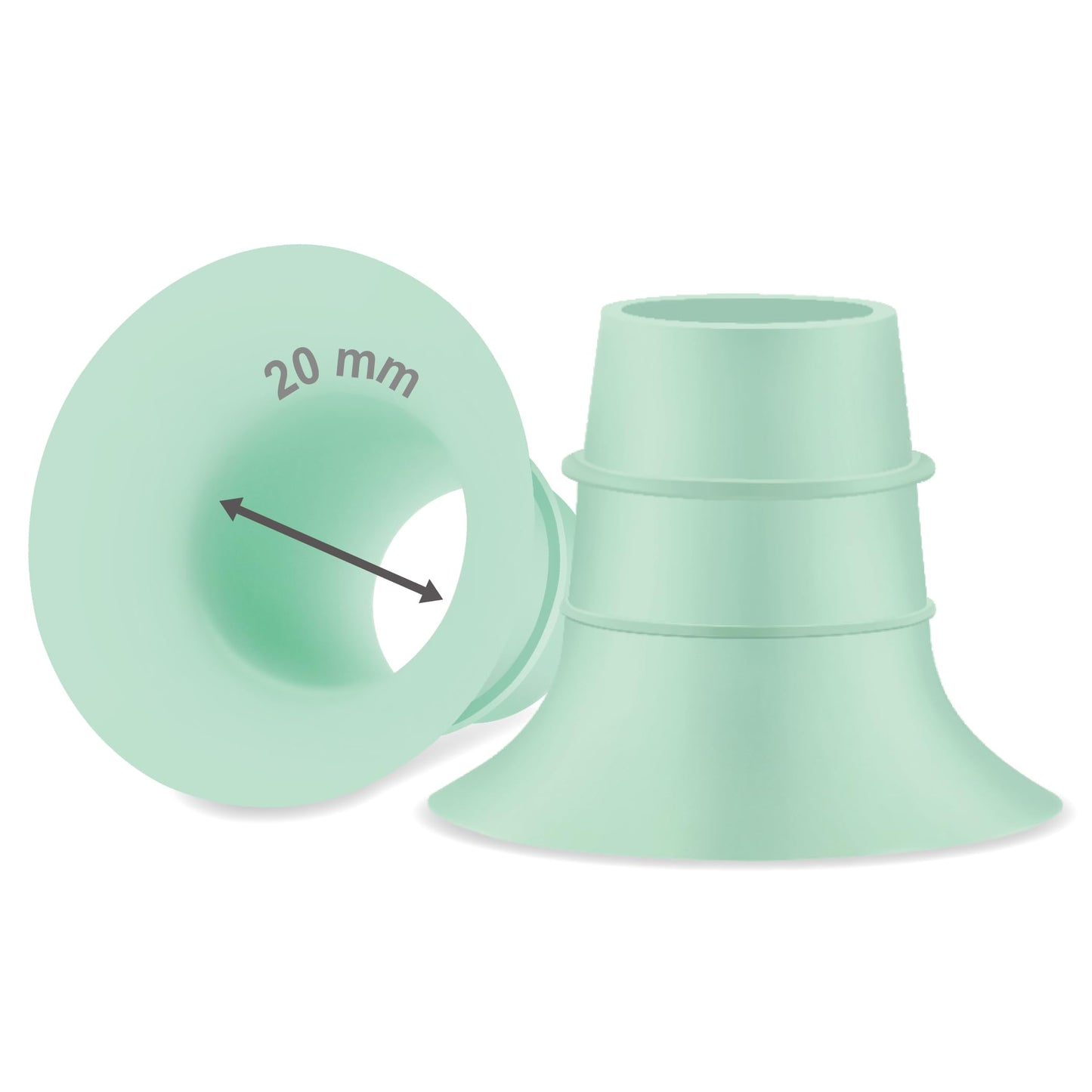 Maymom inserto de Embudo de 20 mm (verde) compatible con Elvie Single/Double Electric, copa portátil Elvie Stride de 24 mm, compatible con Medela PersonalFit Flex Shield, no es pieza de repuesto original de la bomba.