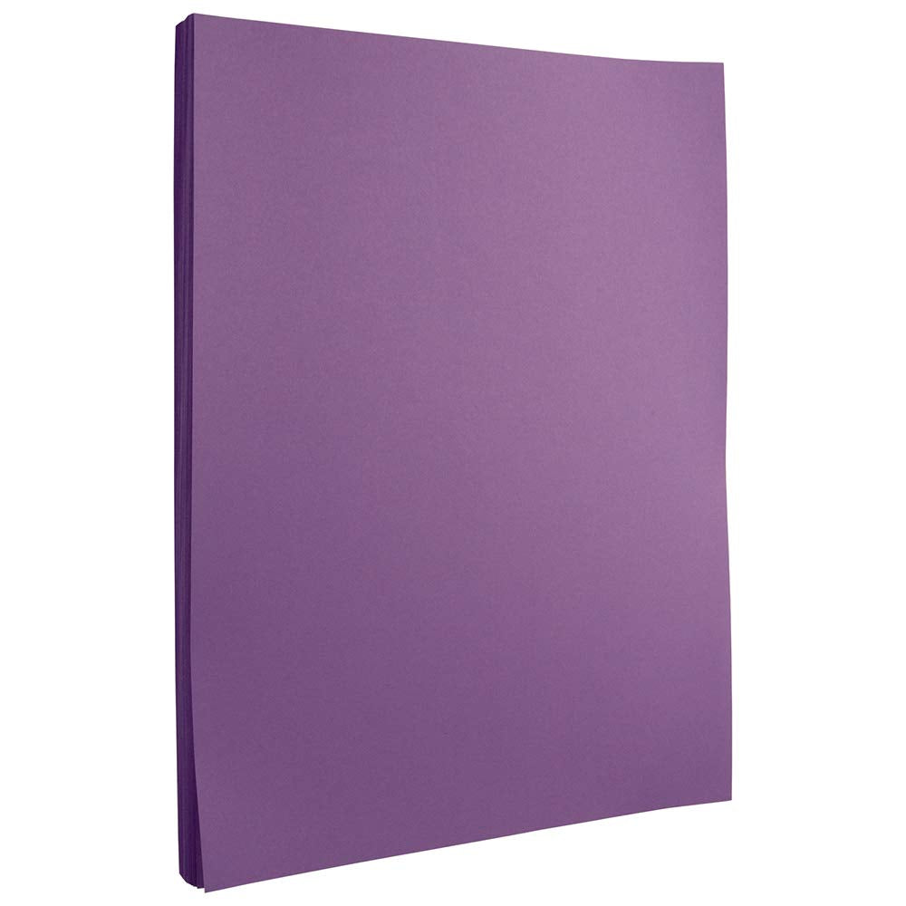 JAM PAPER Papel de color de 25 libras, 90 g/m², 8,5 x 11 pulgadas, color violeta reciclado, 100 hojas por paquete