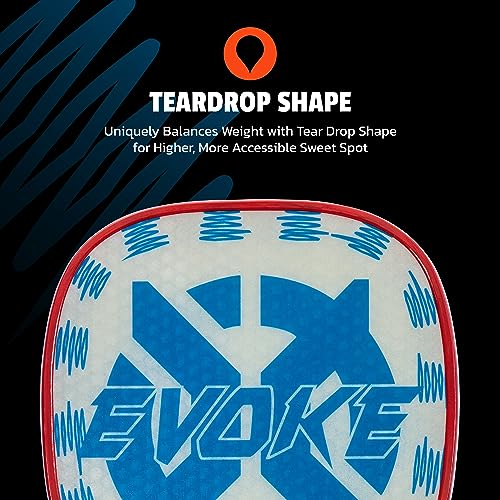 Paleta de Pickleball Onix Evoke Transparente con Forma de Lágrima y Núcleo de Polipropileno