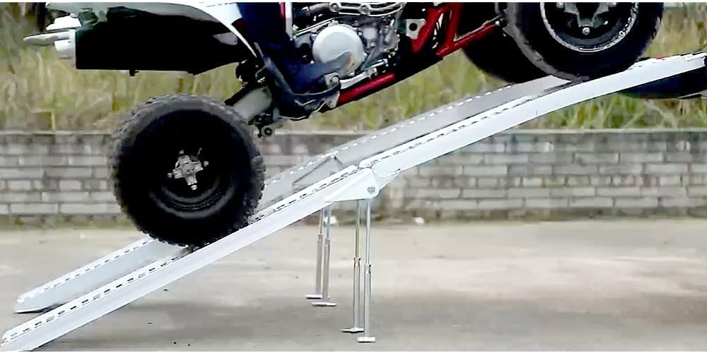 BOBOJIIIER Rampa Plegable De Aluminio para Motocicleta/Cuatrimoto ATV, Capacidad De 550KG 1200Libras, 222,5 x 28 x 5 cm para Motocicletas, Bicicletas, UTV, ATV, Camiones y Equipos de Jardinería
