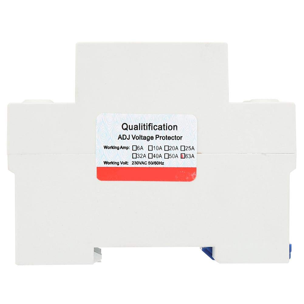 Inteligente monofásico ajustable sobretensión bajo voltaje protector de corriente, 230VAC 50/60Hz(63A)