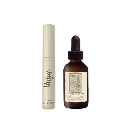 Republic Cosmetics Yuya Aceite de Ricino + Máscara de 10 aceites |Cejas y pestañas más largas, hidratación y cuidado en un solo kit. ¡Dale a tus ojos una mirada poderosa!