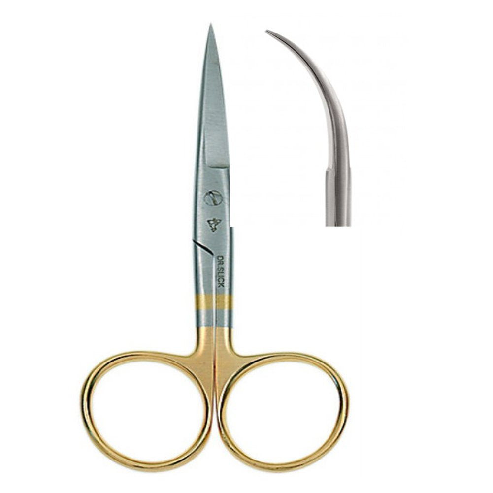 Dr.Slick SHC45G Tijera para Pelo, 4 1/2", Oro, Curva