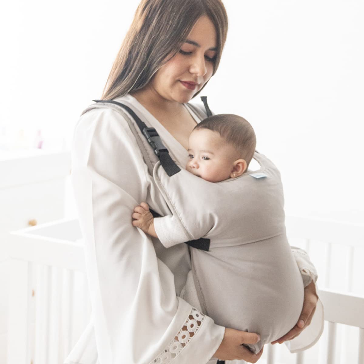 CHIQUI MUNDO Cangurera Portátil para Bebé Ergonómica Ajustable con Soporte Lumbar Asiento Firme Canguro para Bebé Portátil &Traspirable 0-9 Meses 100% Microfibra.