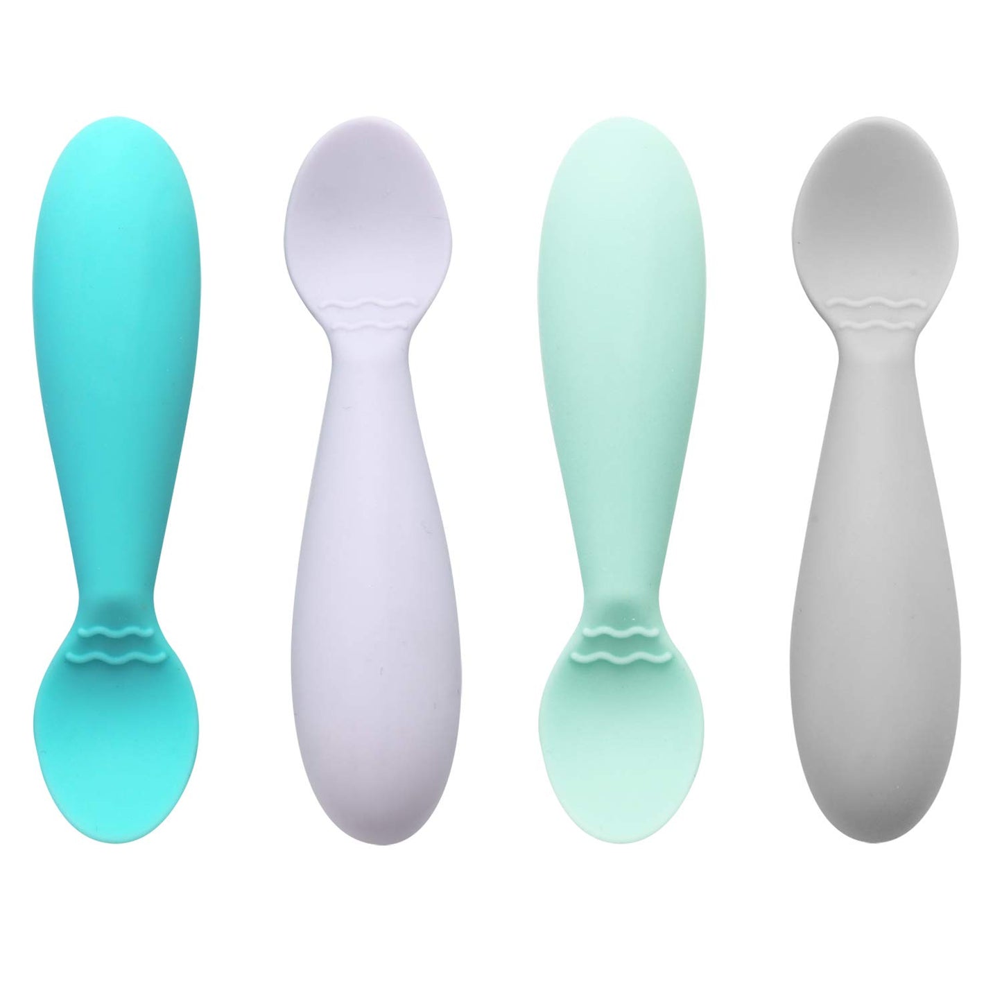 Cucharas PandaEar Rosa Silicona Suave Autoalimentable para Bebé
