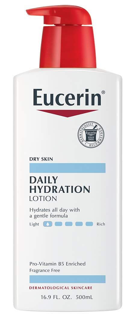Eucerin Daily Hydration Moisturizing Lotion, Fragrance Free 16.9 oz (Pack of 2)