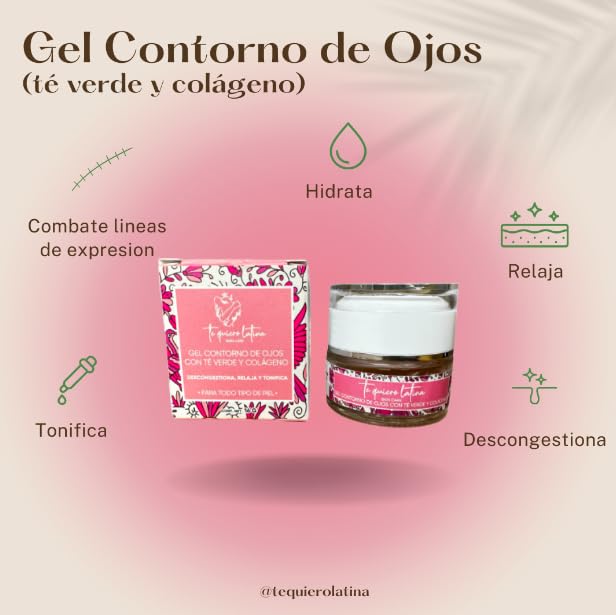 TQL | Contorno de ojos en gel con té verde y colágeno | Skin Care | Colageno | Relaja tonifica área ojos | ojeras y bolsas | Todo tipo de piel | 16 gr