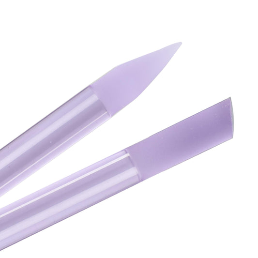 Bona Fide Beauty - Empujador de cutículas de vidrio - 1 herramienta para empujador de cutículas de vidrio morado Empujador de cutículas de vidrio checo de doble extremo con extremos puntiagudos e