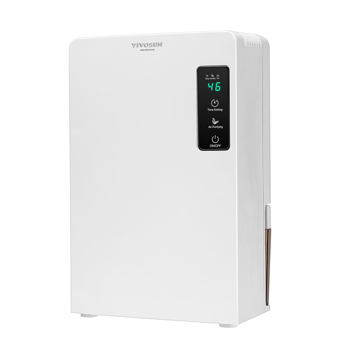 Deshumidificador Eléctrico VIVOSUN Blanco Ultra Silencioso con Temporizador y Tanque 2200 ml para Sótano o Armarios