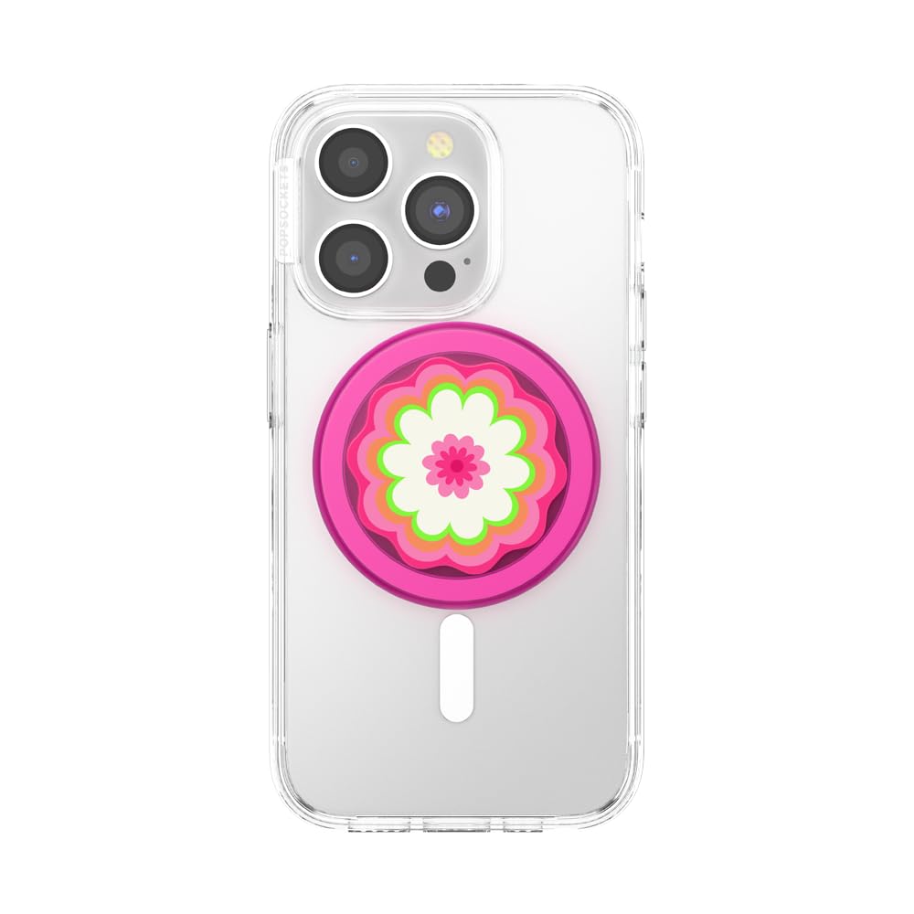 Agarre para Teléfono PopSockets Caleidoscopio de Flores Magnético y Compatible con Carga Inalámbrica