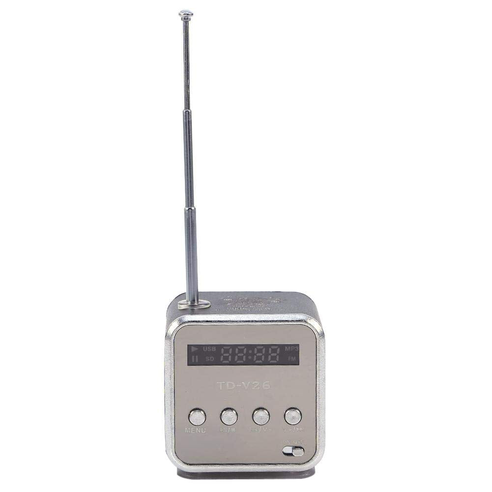 Fosa Digital Mini Altavoz portátil Música MP3 / 4 Reproductor Micro SD/TF USB Disco Altavoz Radio FM para Exteriores e Interiores: Hogar, Dormitorio, Cocina, baño, etc.(Negro)