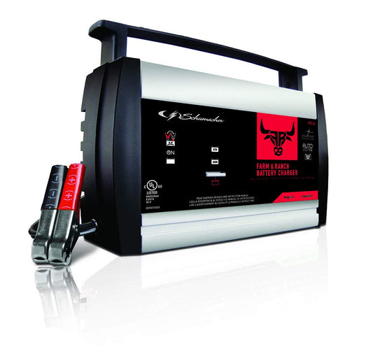 Schumacher FR01242 Cargador de batería completamente automático de 6/12 V y mantenedor de 3 A/10 A
