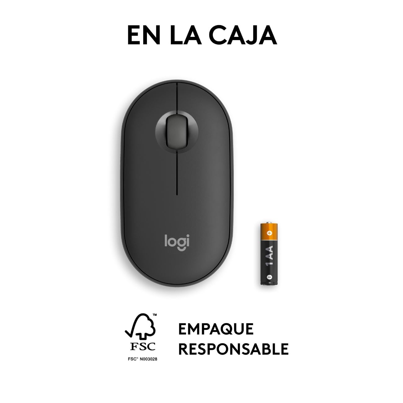 Logitech Pebble Mouse 2 M350s, estilizado Mouse inalámbrico Bluetooth, Ligero, Personalizable, clicks discretos, Easy-Switch, Windows, macOS, iPadOS, Android, ChromeOS - Grafito