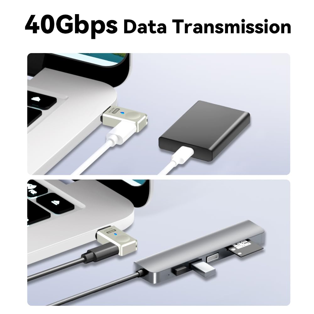 Adaptador Magnético USB Tipo C SHEEAST 40 Gbps Puerto Lateral 240 W 24 Pines para MacBook
