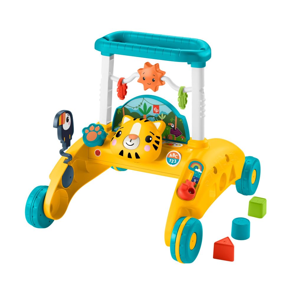 FISHER-PRICE, Andadera para Bebés de Dos Lados Primeros Pasos, Juguete para Bebé, 6 Meses en Adelante, Juguete de aprendizaje interactivo que crece con tu bebé