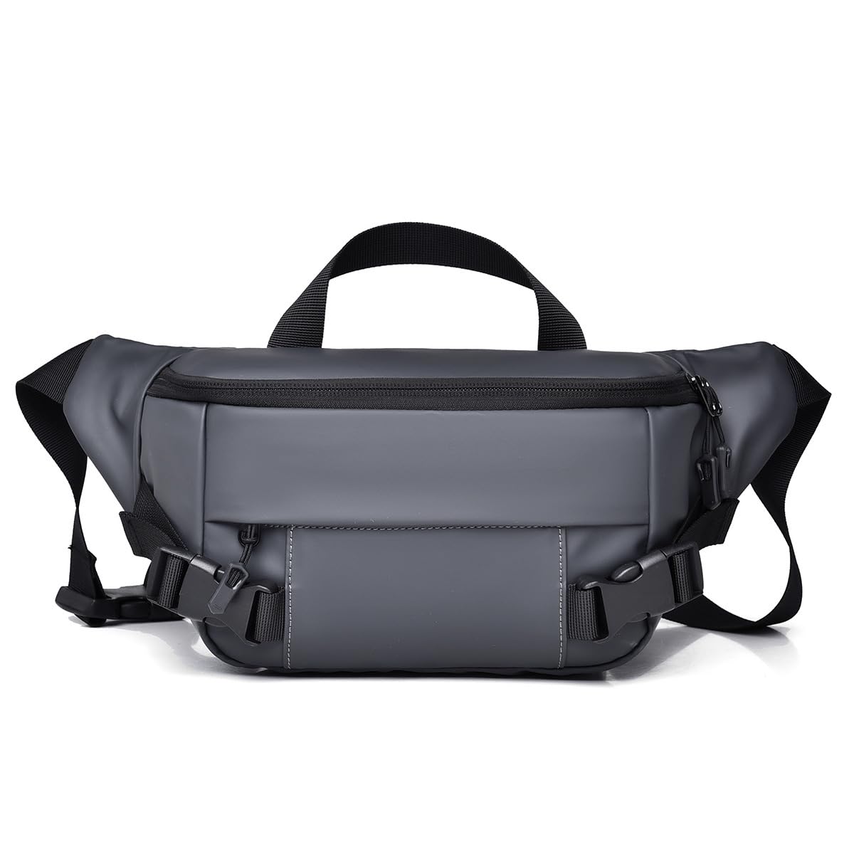 Cangurera Deportiva para Hombre Mujer, Cangurera Deportiva de Viaje, Riñonera para Correr Impermeable con Cinturón Regulable y Hebilla Rápida, para exteriores, senderismo, correr y Ciclismo (Gris)