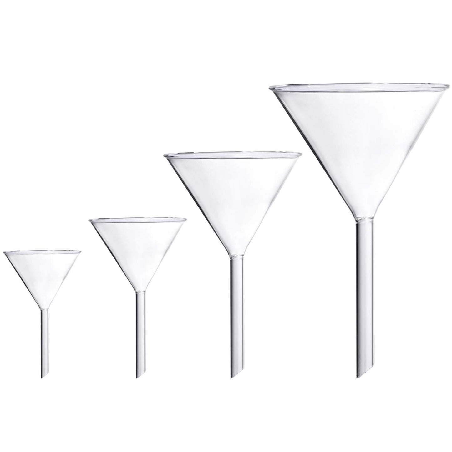 Juego de Embudos de Vidrio Young4us Transparente de Borosilicato para Laboratorio
