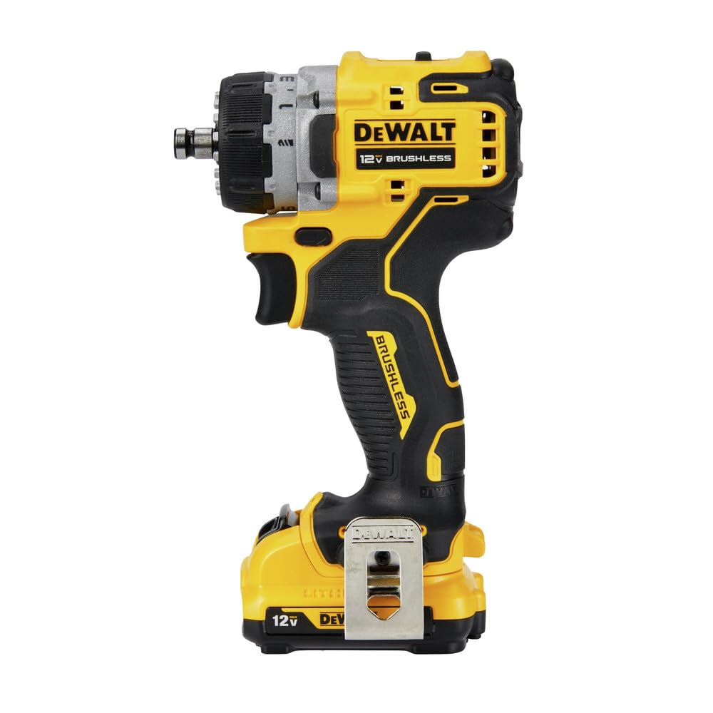 DEWALT 12V MAX* XTREME Kit de taladro/destornillador 5 en 1 sin escobillas, múltiples cabezales de cambio rápido, transmisión de 2 velocidades (DCD703F1)