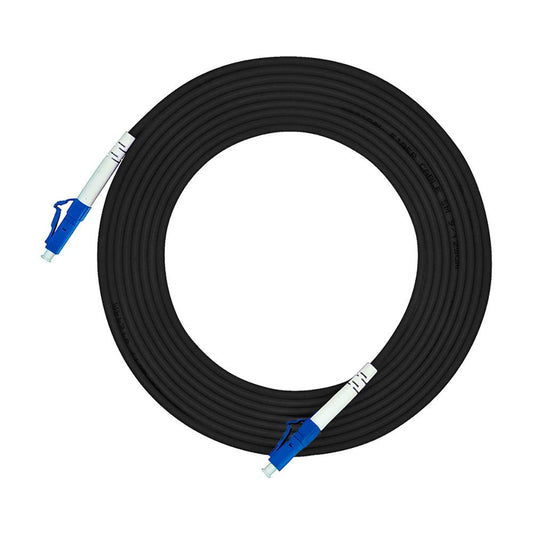 Cable de Fibra Óptica Jeirdus LC a LC Negro Exterior Simplex 9/125 SM 75 Metros