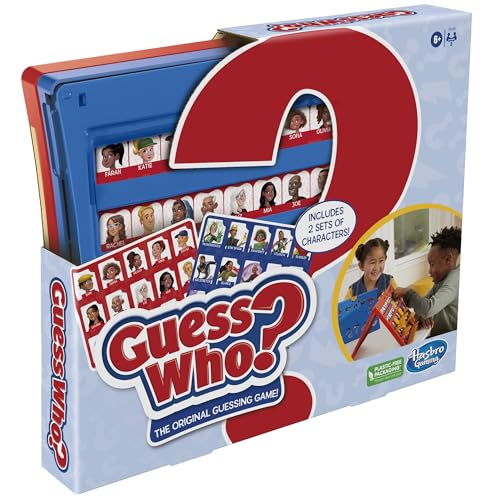 Hasbro Gaming Guess Who? Marco Original fácil de Cargar, Hoja de Personajes de Doble Cara, Juegos de Mesa para 2 Jugadores para niños, Juegos de adivinar para familias, a Partir de 6 años