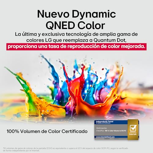LG Pantalla 55 Pulgadas QNED AI QNED83 4K Smart TV webOS 2025 55QNED83ASG |Sistema Operativo webOS | Identificación de Voz AI | Dynamic QNED Color | Dolby Atmos Channels | Filmmaker Mode
