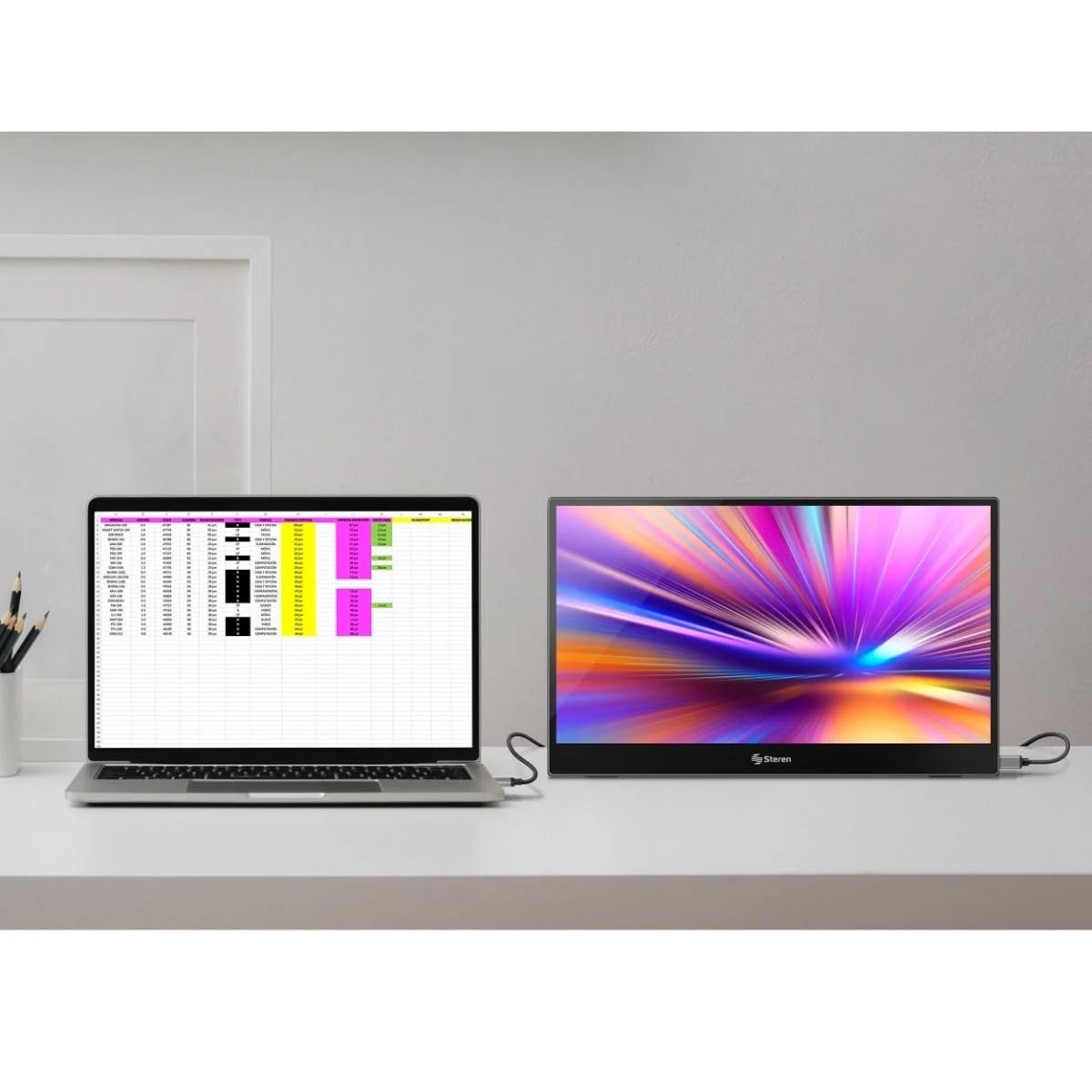 Monitor Portátil Touch STEREN HDR 15.6” para Laptop