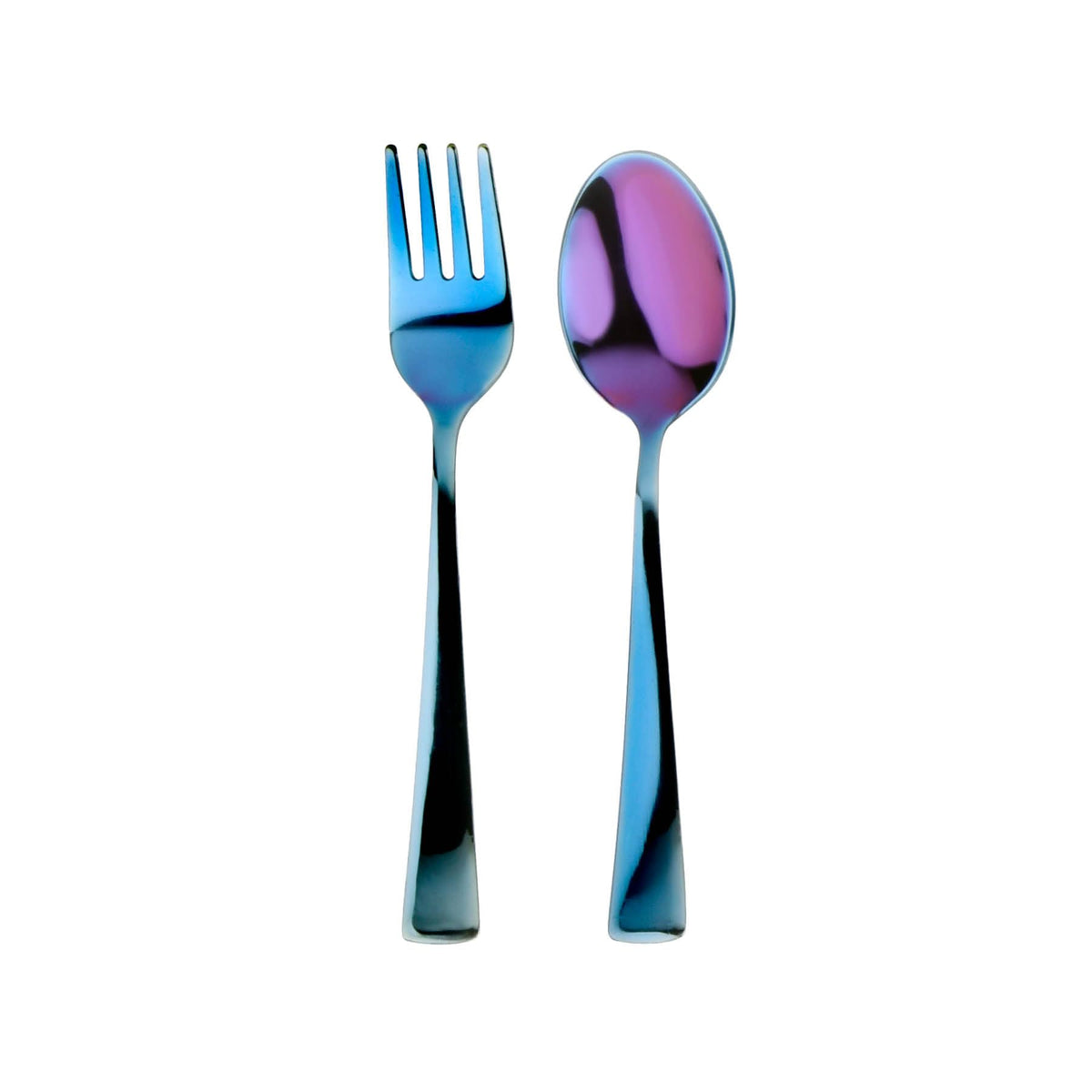 Ahimsa - Juego de utensilios de acero inoxidable para niños, color azul