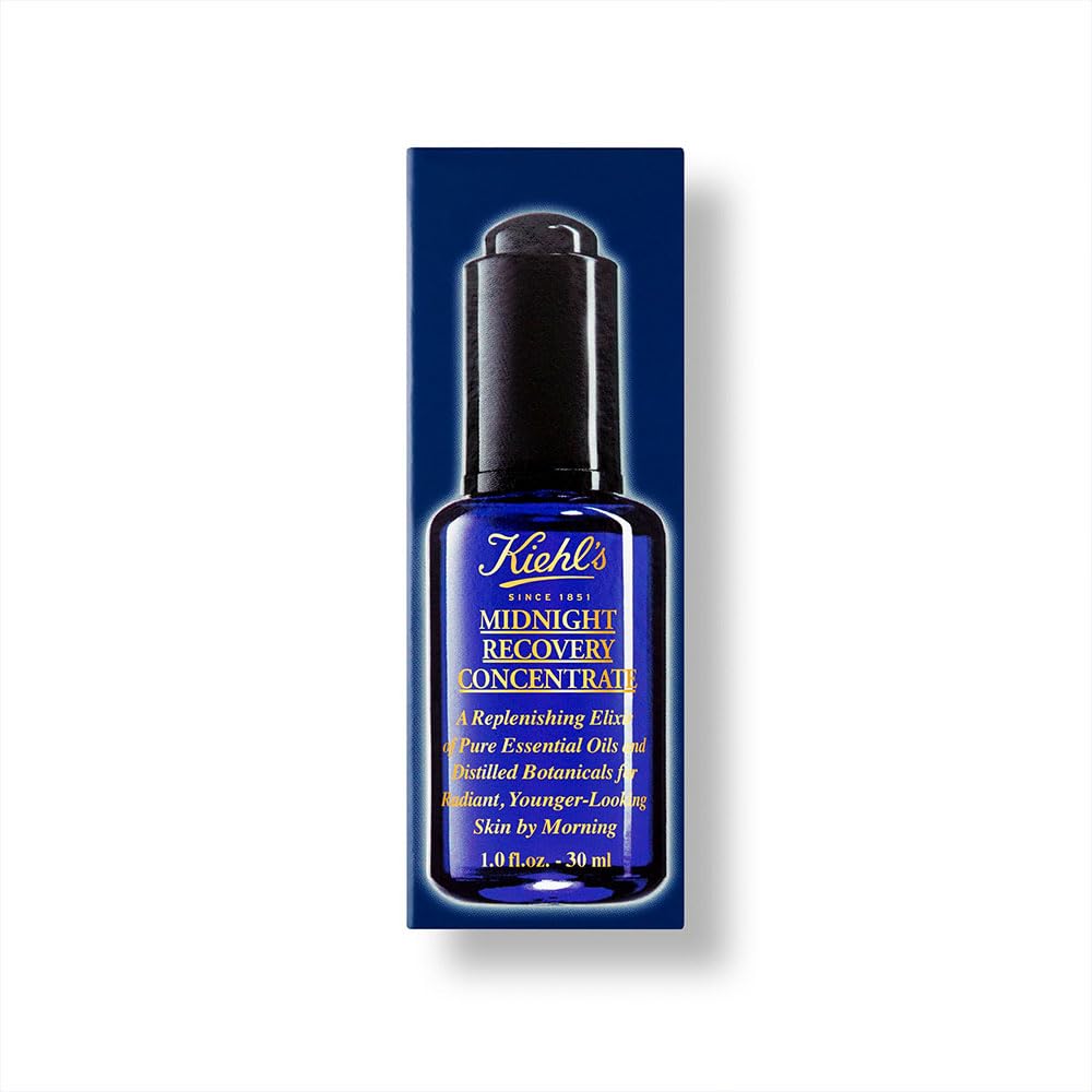 Kiehl's Midnight Recovery Serum, Aceite Facial Hidratante Concentrado, Restaura el Resplandor de la Piel Durante la Noche y Reduce la Apariencia de las Líneas de Expresión, 30 ml