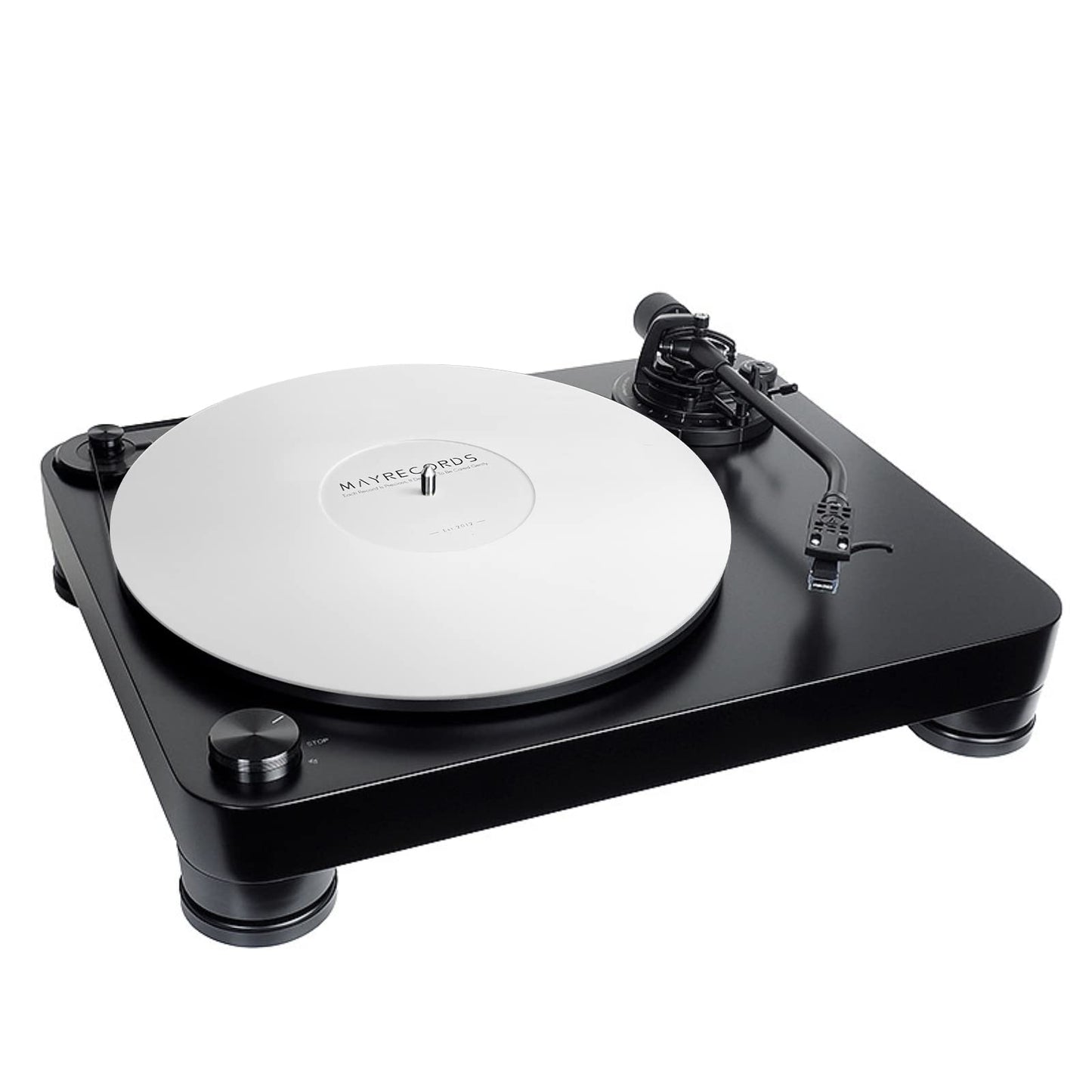 sdroceRyaM - Alfombrilla de acrílico para Tocadiscos, 12 Pulgadas, para Reproductores de Discos de Vinilo LP, antiestático, Reduce Las Vibraciones y Mejora la claridad del Sonido (Blanco)