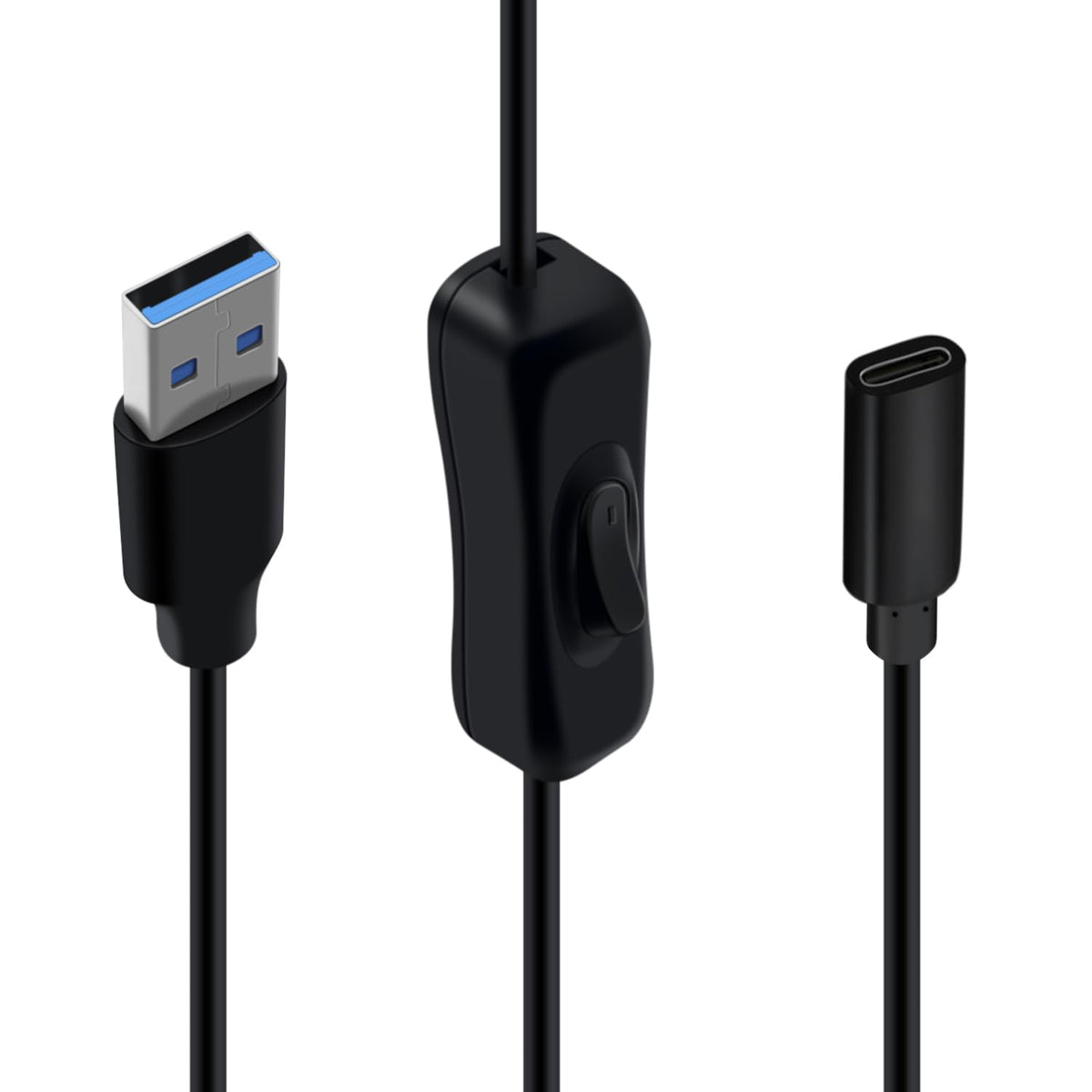Cable Adaptador USB 3.0 HuaLiSiJi Negro con Interruptor para Teléfonos y Dispositivos