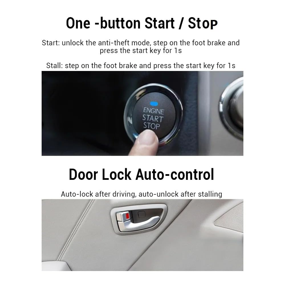 Sistema de Alarma Antirrobo Qmcandy con Control Remoto Bluetooth y Arranque con Botón para Automóvil