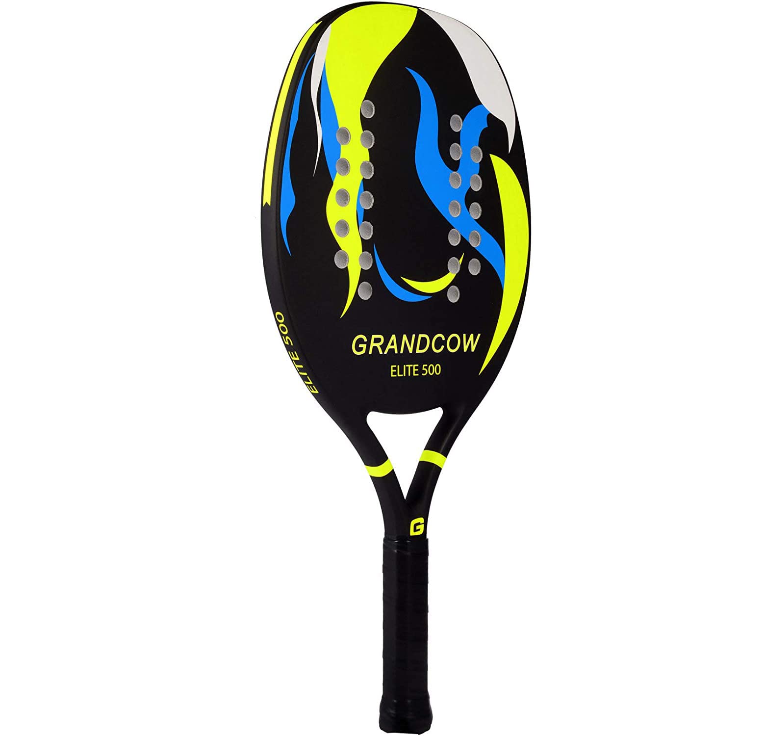 GRANDCOW Pala de tenis de playa de fibra de carbono con núcleo de espuma viscoelástica EVA (negro)