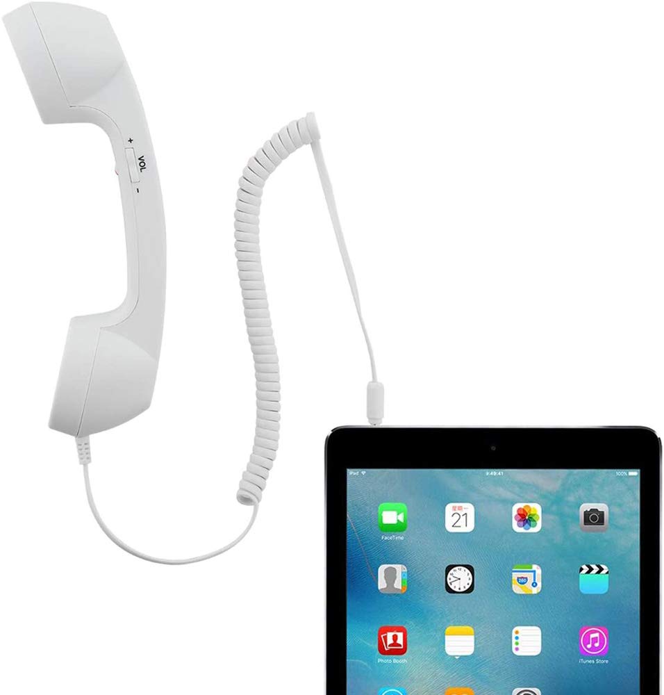 Altavoz Retro YTYKINOY Blanco con Micrófono para Teléfonos Celulares