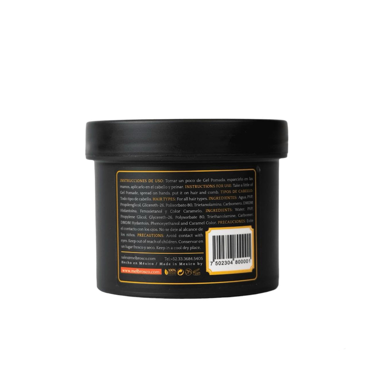MEL BROS CO. - Gel Pomade 4oz/120ml - Estilizado de Cabello Acabado Natural