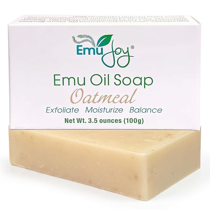 Emu Joy Emu Jabón de aceite para piel sensible | Barra de jabón Emu hidratante para piel seca y propensa al acné Eczema Psoriasis Dermatitis