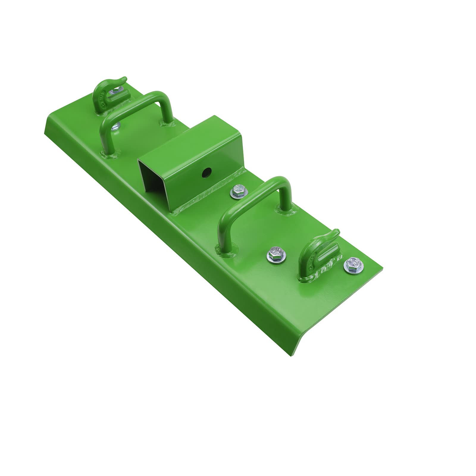 ONECHOI - Ganchos para cubeta de tractor, ganchos de tornillo de 2 pulgadas, ganchos de agarre de acero forjado G70, asas de remolque y agarre, pernos de gancho de remolque con borde curvado de 60° para cubeta John Deere (cubeta de servicio estándar de 1.