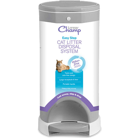 Litter Champ Premium Odor-Free Cat Litter Disposal System, Gray