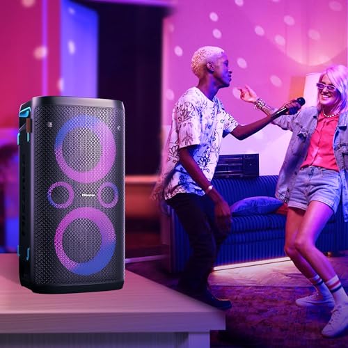 Hisense Ultimate - Altavoz inalámbrico para Fiesta Exterior e Interior con subwoofer, 2.0 CH, 300 W, IPX4 Impermeable, batería de Larga duración, Bluetooth5.0, Modo DJ y Karaoke (HP100)