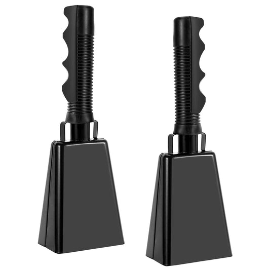 Cowbells - Campana de vaca de acero de 8 pulgadas con asa, campanilla de mano para eventos deportivos, juegos de fútbol, fiesta, granja, mano
