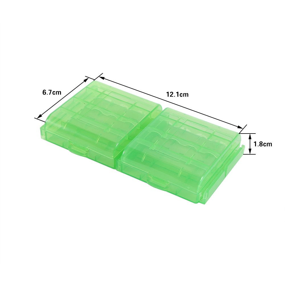 Asixx Caja Plástico, Estuches para Pila Batería,para Viajar,Acampar,IR de Excursión O En Casa.para Pilas AA 4pcs O Baterías AAA 5pcs
