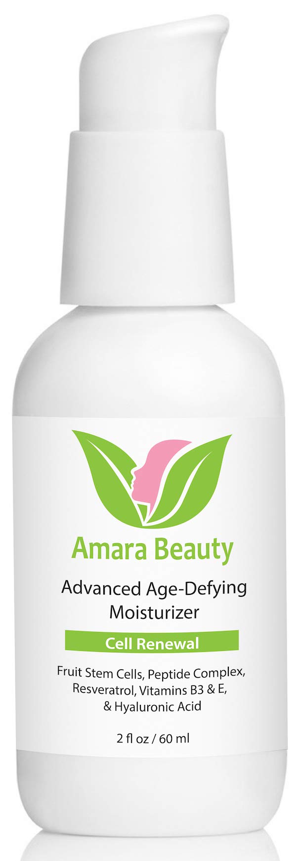 Crema facial anti-envejecimiento con células madre de frutas, péptidos y ácido hialurónico - Hidratación y reducción de arrugas - 60 ml - Amara Organics - Orgánica y natural.