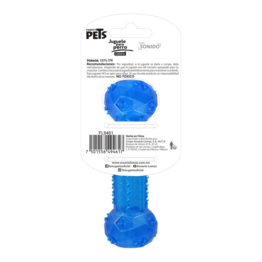 Juguete Mancuerna Prisma Fancy Pets con Sonido Chico para Perro