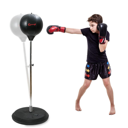 Champs MMA - Bolsa de Boxeo para niños, para niños de 6 a 16 años, Bolsa de Boxeo para niños con Soporte y Guantes, Equipo de Ejercicio para Agilidad, Kit de Entrenamiento de coordinación Ojo-Mano