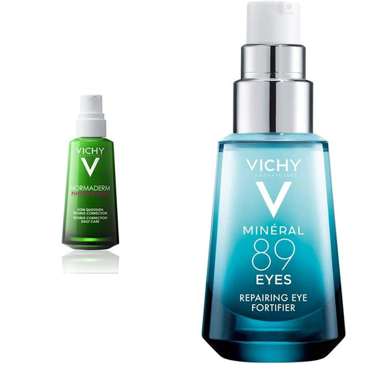 Vichy Tratamiento anti-imperfecciones Normaderm Phytosolution Doble-Corrección - Ácido Salicílico y Ácido Hialurónico + Minéral 89 Contorno de Ojos - Gel con Ácido hialurónico y Cafeína pura
