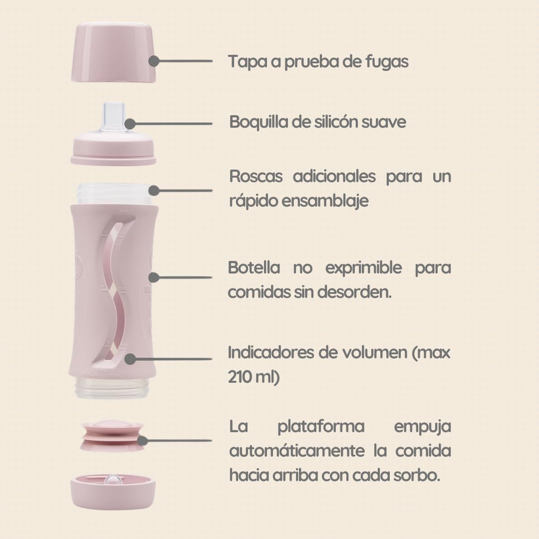Termo Subo Baby | Alimentación sin derrames para bebés y niños pequeños | Diseño sin apretar para alimentos semilíquidos | Materiales seguros y duraderos | Termo reutilizable y lavable Zafiro